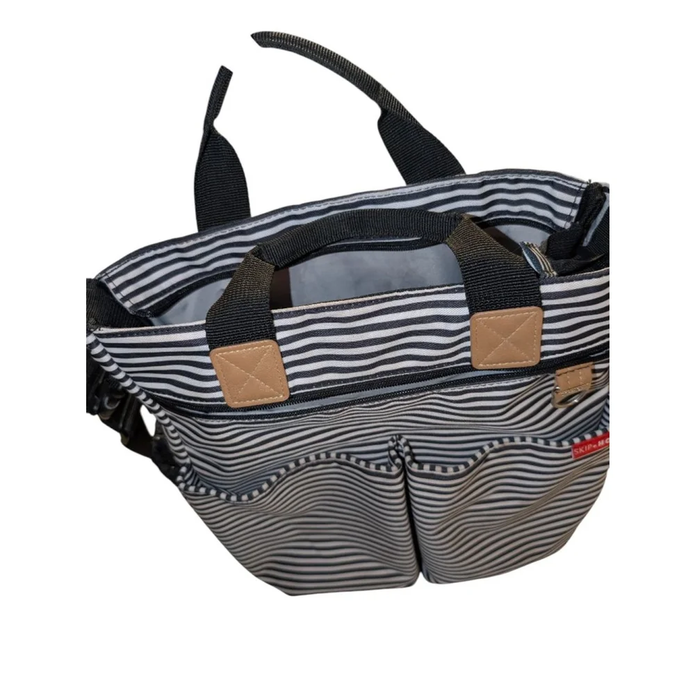 Skip Hop Black White Stripe Diaper Bag One Size